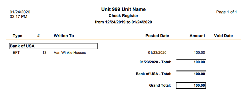sample check register report